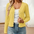 thumbnail image 2 of Women's Short Knit Cardigan With Scallop Collar Elegant Lightweight Comfortable Casual Loose Fit Spring Fall Layering Top Cardigan Sweaters for Women, 2 of 2