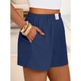 thumbnail image 6 of ANRABESS Shorts for Women Summer Beach Cover Ups Casual High Waist Flowy Wide Leg 2026 Spring Vacation Lounge Shorts Navy Blue Large, 6 of 8