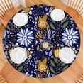 thumbnail image 2 of Pioneer Flower Floral Print Pattern Round Fitted Tablecloth with Elastic Edge,Dining Table Cover Waterproof,Outdoor Round Tablecloth for Camping,Dining,Indoor and Outdoor, 2 of 7