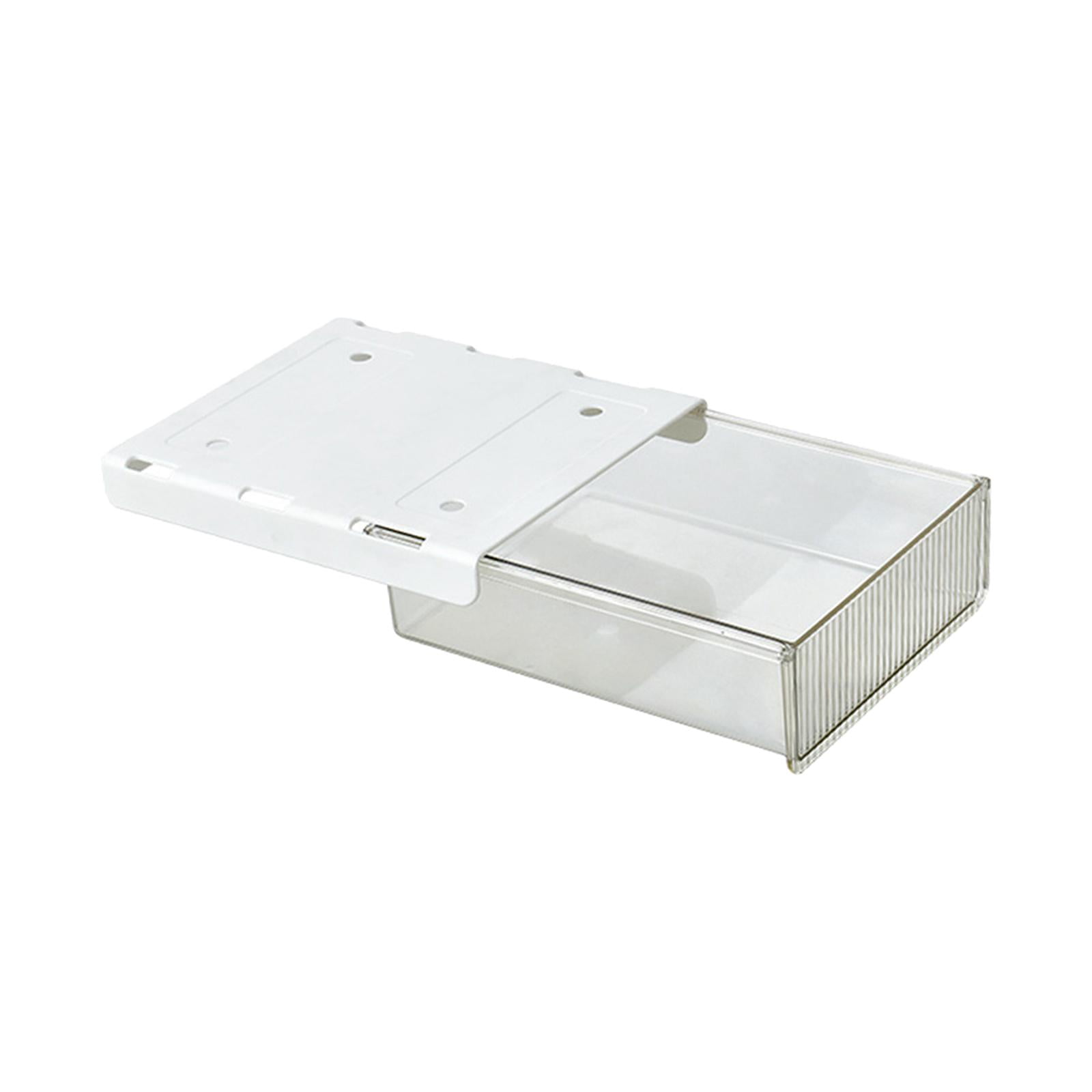 Baoblaze Under Desk Drawer Organizer Pen Holder Stationery Tray Invisible Durable Storage clear large