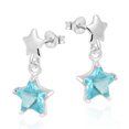 thumbnail image 3 of Little Twinkle Blue Star Cubic Zirconia Sterling Silver Post Drop Earrings, 3 of 4
