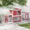 vidaXL Outdoor Large Rabbit Hutch Brown and White 80.3"x17.7"x33.5" Wood
