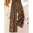 thumbnail image 3 of Women'S Leopard Print Wide Leg Pants Elastic Waist Casual Loose Fit Trousers Fashion Lounge Yellow Leopard XXL, 3 of 7