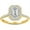 Yellow, variant on Halo Emerald Cut Diamond Wedding Engagement Ring For Women In 925 Sterling Silver 14K Yellow Gold Plating