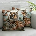 thumbnail image 3 of GOSMITH Pillow Cover,Tiger and Peacock (1) Throw Pillow Case Modern Cushion Cover Square Pillowcase Decoration for Sofa Bed Chair Car, 3 of 5