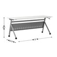 thumbnail image 4 of Emma + Oliver Heavy-Duty Flip Top Training Table with Nesting Design, Privacy Panel, Y-Legs, 1" White Tabletop, Gray Metal Frame - 72" x 24", 4 of 15