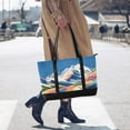 thumbnail image 4 of FORMRS Canvas Laptop Tote Bag for Women with 15.6" Computer Compartments Shoulder Handbag, Abstract Snow Mountain, 4 of 7