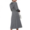 thumbnail image 4 of Finale Effacer! Femmes Robe Col Roulé Bouffée à Manches Longues Robe Taille Cravate Imprimé Léopard Casual Flowy Parti Maxi Robes, 4 of 5