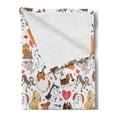 thumbnail image 2 of Dog Lover Soft Flannel Fleece Throw Blanket, Cartoon Canines Bullterrier Doberman Husky Spaniel Love Theme Funny Characters, Cozy Plush for Indoor and Outdoor Use, 60" x 80", Multicolor, by Ambesonne, 2 of 5