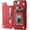 Red, variant on REQO iPhone 7 Plus iPhone 8 Plus Wallet Case with Card Holder, Premium PU Leather Kickstand Card Slots Case,Double Magnetic Clasp and Durable Shockproof Cover 5.5 Inch(Brown)