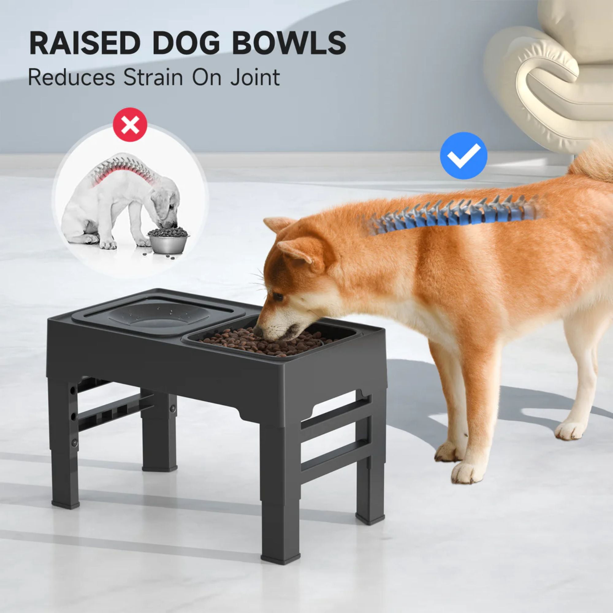 Els Pet 2-in-1 Elevated Feeding Station (Slow Bowl+Floating Bowl)