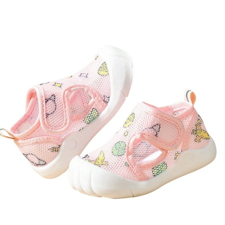 

HaiMao Baby Shoes Baby Walking Shoes Boy&Girl Infant Sneakers Non-Slip First Walking Shoes Clearance Breathable Mesh Rainbow Cartoon Shoes Pink 3 Years(20)