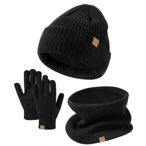 Winter Beanie Hat Scarf Gloves Warm Beanie Scarf and Touchscreen Gloves Set Winter Gloves