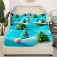 thumbnail image 3 of YST Kids Merry Christmas Sheet Set Christmas Tree Sheets Twin Size Xmas Tree Decorations Bed Sheets Set For Kids Toddler Winter Snowy Pattern Bedding Set With 1 Pillowcase, 3 of 6