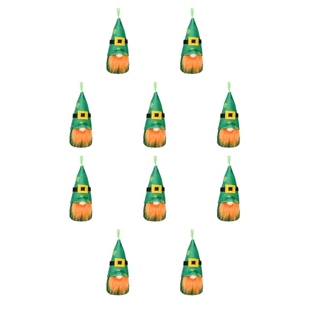 Bearachild Colgante del Día de San Patricio para el hogar, colgantes de muñecas sin rostro, suministros para fiestas, ventana de pared, muñeco tipo 7 10Conjunto
