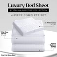 thumbnail image 2 of Striped Bed Sheet Set 1800 Luxury Soft Microfiber Deep Pocket 4-Piece Bedding Set - Wrinkle, Stain, Fade Resistant - White Full, 2 of 4