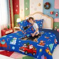 thumbnail image 4 of Manfei Xmas Holiday Season Queen Comforter Set,Farmhouse Christmas Snowflake Comforter Sets Queen,Navy Blue Reversible,3 Pieces,1 Comforter and 2 Pillowcases, 4 of 7