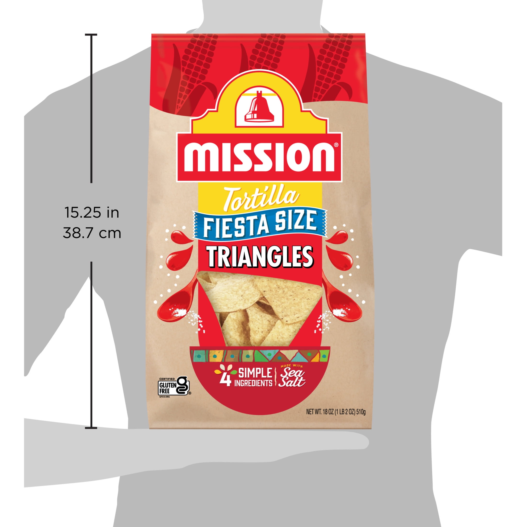 Mission Triangle White Corn Tortilla Chips, 18 Ounce Bag