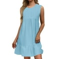 thumbnail image 1 of Timegard Robes d'Été pour Femmes Décontractées Sans Manches Robe Débardeur Sans Manches Ourlet à Volants Plage Boho Robe Courte, 1 of 6