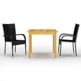 thumbnail image 1 of vidaXL 3 Piece Garden Dining Set Black, 1 of 5