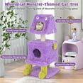 thumbnail image 4 of Demi Bonn 44" Cute Monster-Themed Cat Tree Tower with 2 Private Cat Condos for Small Place, Purple, 4 of 8
