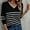 Black, variant on Amidoa Long Sleeve Womens Sweater Workout Black V-Neck Workout Light Striped Sweaters Cardigans for Women L