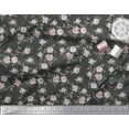 thumbnail image 2 of Soimoi Velvet Fabric Leaves & Rose Floral Print Fabric by the Yard 58 Inch Wide, 2 of 3