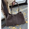 thumbnail image 3 of Trendy Suede Shoulder Bag for Women Casual Purse Large Tote Bag Handbag Top Handle Satchel Commuter Underarm Bags, 3 of 7