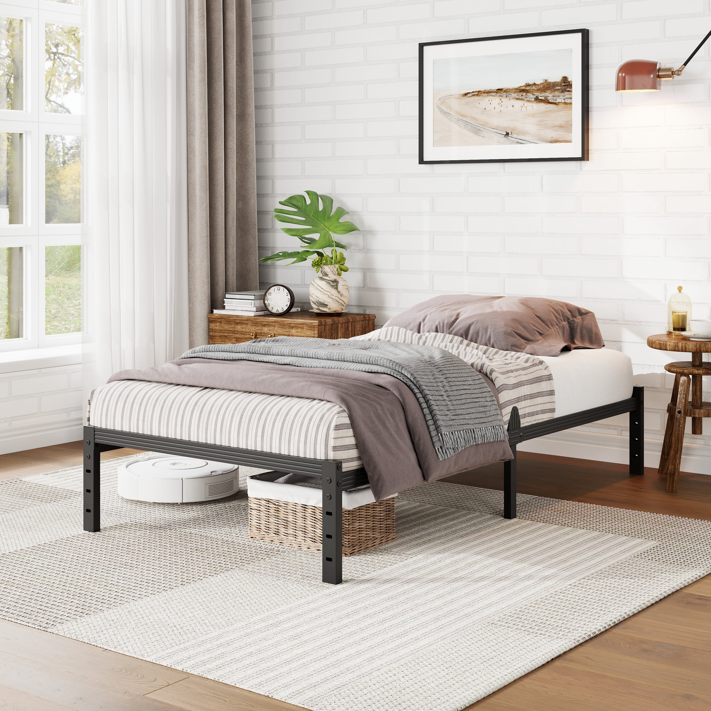 Auroral Zone 12 inch Twin-XL Metal Platform Bed Frame, Heavy Duty Mattress Foundation, No Box Spring Required