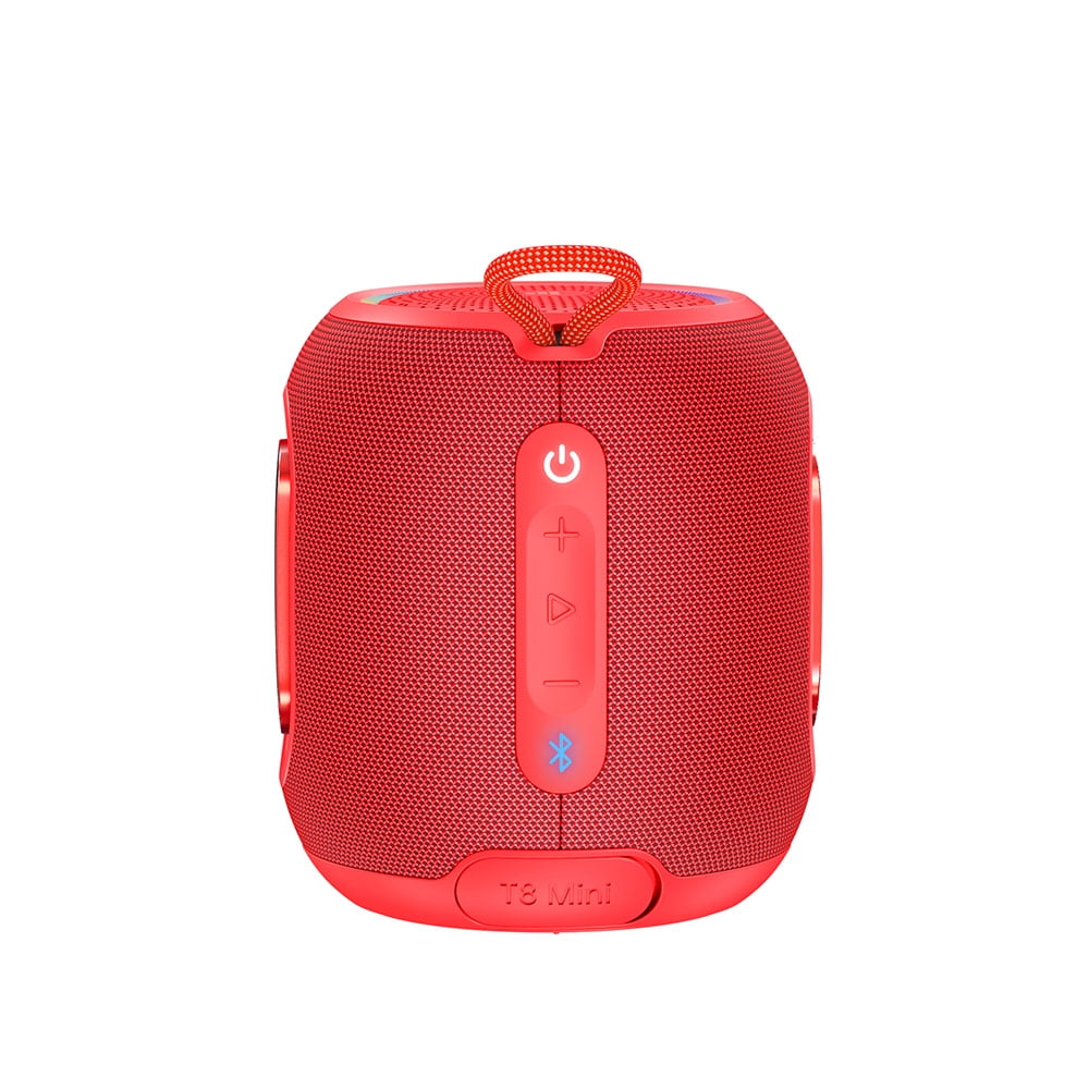 Tronsmart T8 Mini Ultra-Portable Bluetooth Speaker, 16W Big Bass, 360° Sound, IPX7 Waterproof, 20H Playtime, Custom EQ & Light - Black