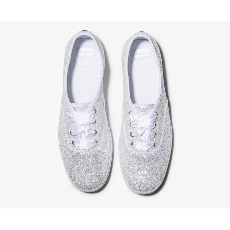 Kate spade white sparkle sneakers sale