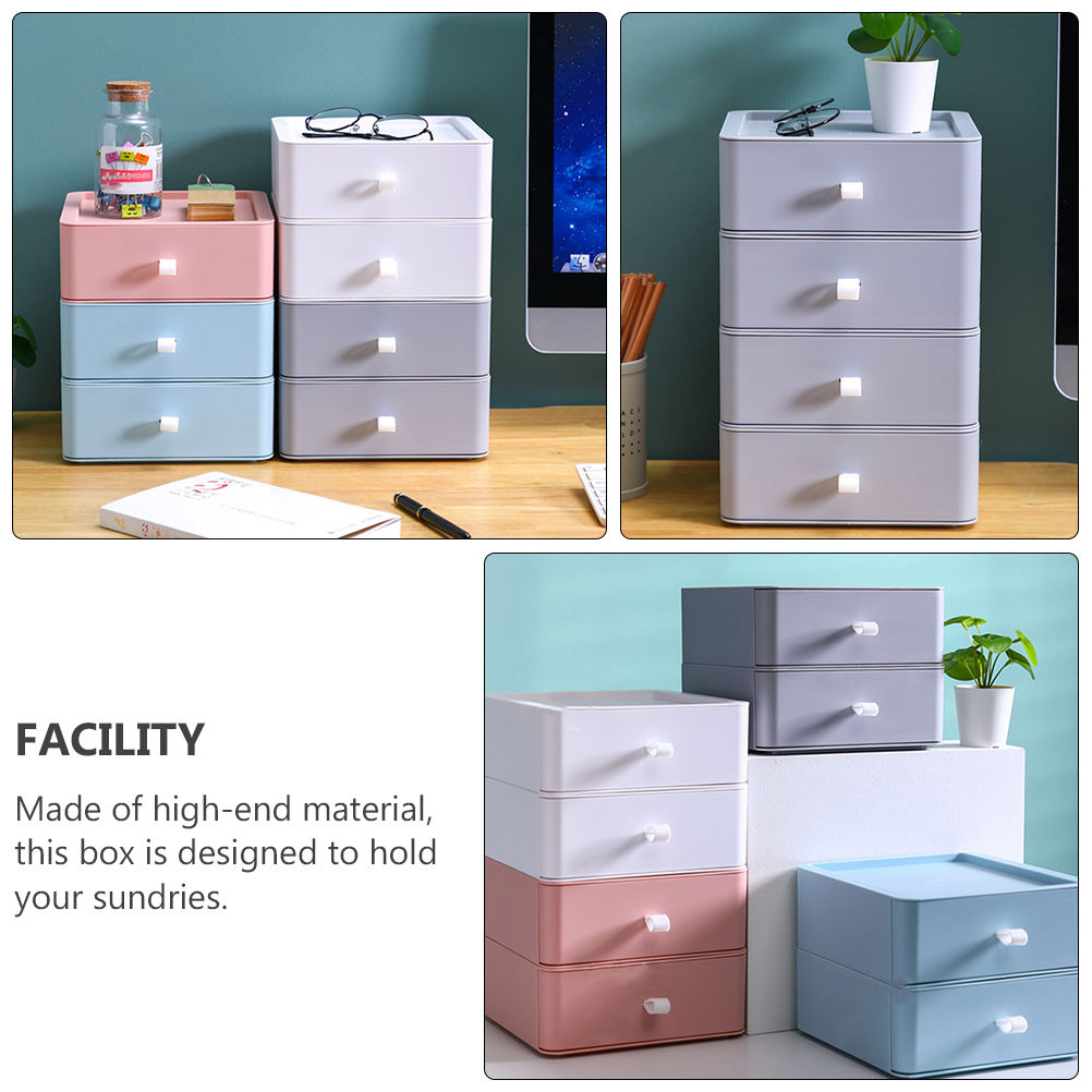 OFFIGAM Grey Plastic Desk Organizer with 3-Tier Storage for Home and Office, Multi-Functional Desktop Organizer, 1 Piece