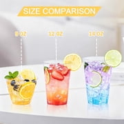 BYSNOW 9 oz Clear Plastic Cups, 100 Pack Disposable Cups, Plastic Wine Cups for Coffee, Cocktails & Cold Drinks