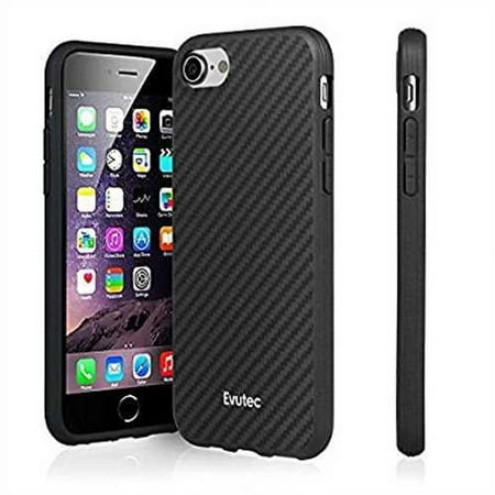 Evutec Karbon Unique Hard Smooth heavy-duty Case Cover Compatible with iPhone 6/6s/7/8, Aramid Fiber Karbon Strong Protective Slim (1.6mm) Durable Phone Case (Black)-AFIX+ & Vent Mount …