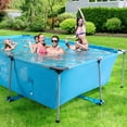 thumbnail image 4 of Naipo 10 ft Swimming Pool Above Ground Outdoor Rectangular Frame Pools Blue Family Outdoor Use  Pump NOT Included, 4 of 7