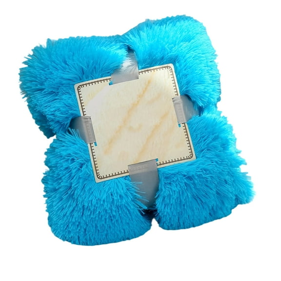 chaungfeng Faux Fur Throw Blanket, Sky Blue Soft 51"x63" Fluffy Bed Blanket, Cozy Shaggy Plush Decorative Couch Throw, Cute Furry Fuzzy Lap Blanket for Women Men Gift Sky Blue