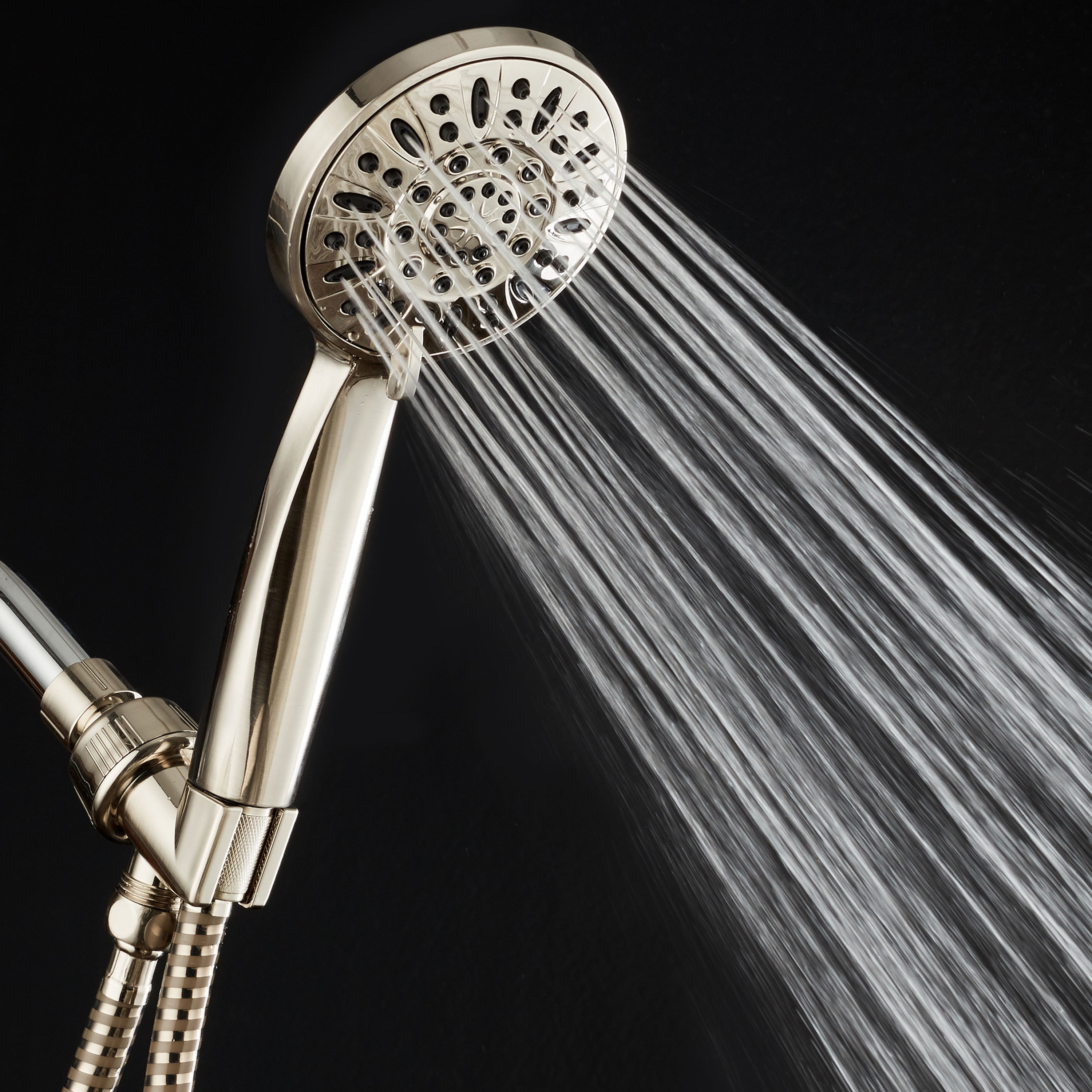 AquaDance High-Pressure Luxury 6-Setting Handheld Shower Head, Brushed Nickel