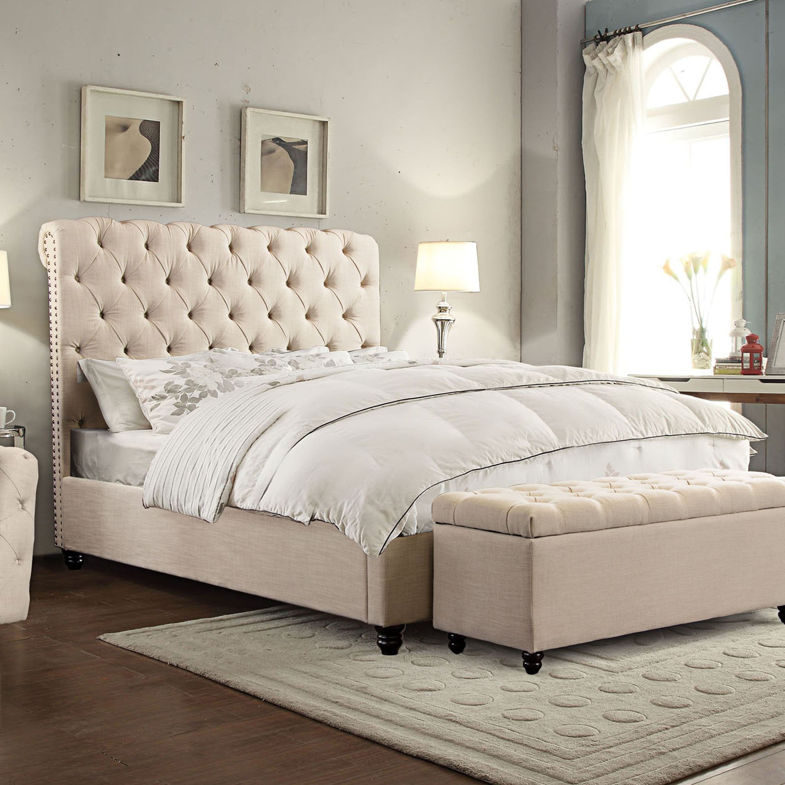 Creatice Bedroom With Tufted Headboard for Living room