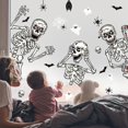 thumbnail image 3 of Pegatinas para ventanas con forma de murciélago, para Halloween, para cubrir ventanas, sin pegamento, con forma de calavera de zombi, con forma de calavera de sol, globos de Halloween, 3 of 5