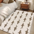 thumbnail image 4 of Abstract Sharks Area Rugs 4x6 ft Vintage Brown Fish Simple Style Ocean Life Washable Rug Non Slip Indoor Carpet Absorbent Floor Mat for Living Room Bedroom Dining Room, 4 of 9