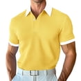 thumbnail image 3 of IhhxPro Men's Short Sleeve Collared Shirt with Button Detail Stretchable Summer Knit Casual Fit Lightweight Travel Golf S-3XL, 3 of 6