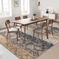 thumbnail image 7 of BouPower Washable Area Rugs, 10x13Ft Large Rug with Non-Slip Backing, Modern Geometric Rug, Stain-Resistant Bohemian Accent Carpet Soft Low Pile Carpet for Bedroom Farmhouse Dining Table, 5 Sizes, 7 of 7