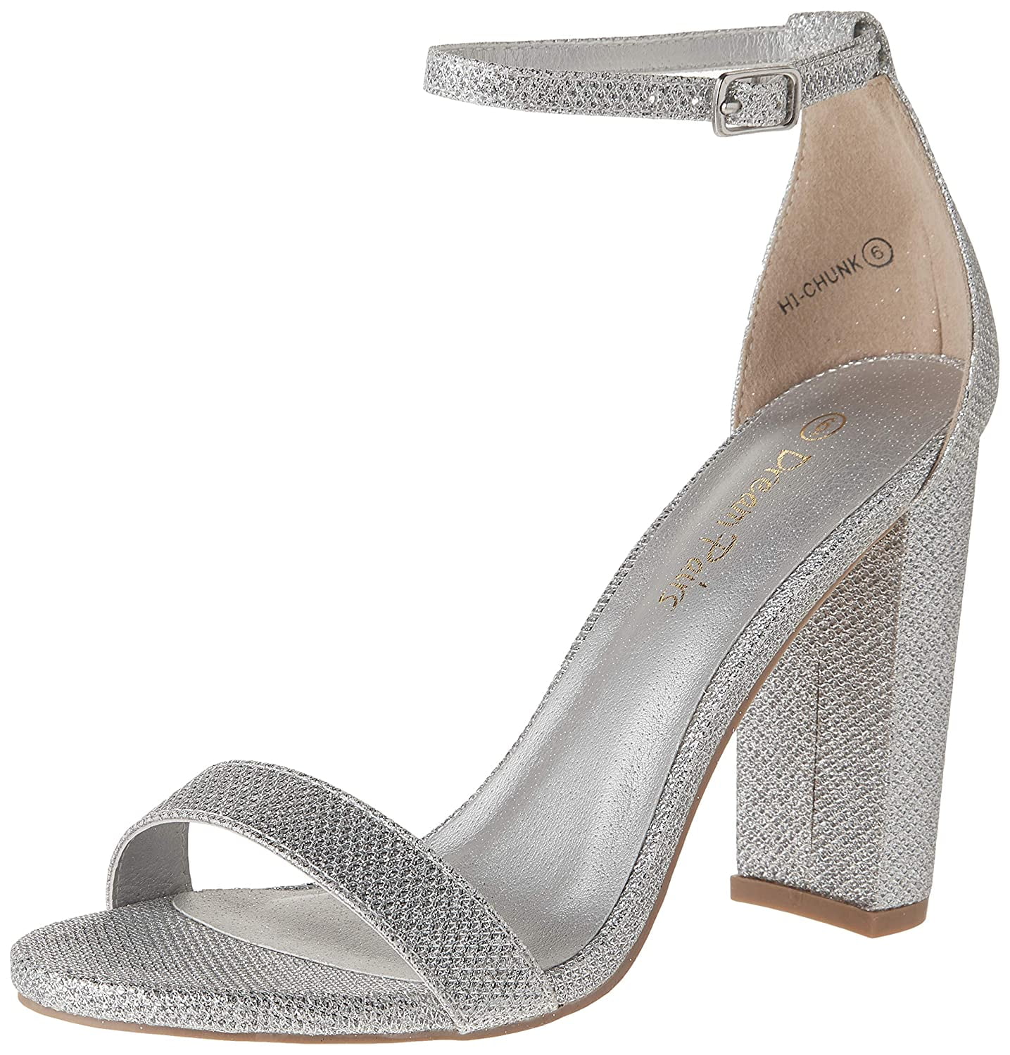 Metallic New Look Glitter Strappy Stiletto Heel Sandals Vegan in Silver Womens Shoes Heels Sandal heels 