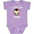 thumbnail image 3 of Inktastic I Love My Nana with Cute Penguin and Hearts Girls Baby Bodysuit, 3 of 5