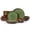 Brown Green, variant on Pokini 24-Piece Stoneware Dinnerware Sets, Plates and Bowls Sets with Double Bowl,Ceramic dish sets service for 6,Brown Green