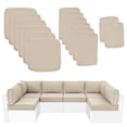 thumbnail image 6 of Olurrisa 14-Piece Outdoor Sectional Cushion Set, Beige Deep Seat Polyester with Removable Covers for Patio Furniture, 6 of 8