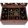 thumbnail image 5 of MONIPA 6 Layers 5 Drawers Wooden Jewelry Box Large Jewelry Organizer Wooden Storage Box Case for Rings, Necklaces, Earrings, Bracelets Christmas Gift (Brown), 5 of 7
