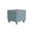thumbnail image 3 of HomePop Square Storage Ottoman, Blue/Cream Modern Floral Print, 3 of 9