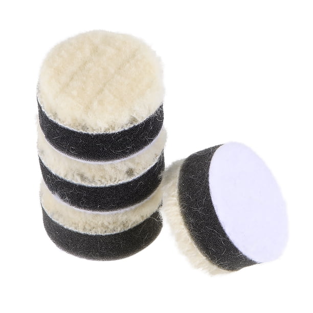 Almohadilla de pulido de esponja de lana de fieltro redonda Uxcell para pulidora orbital de coche 4pcs 1"x0.68"