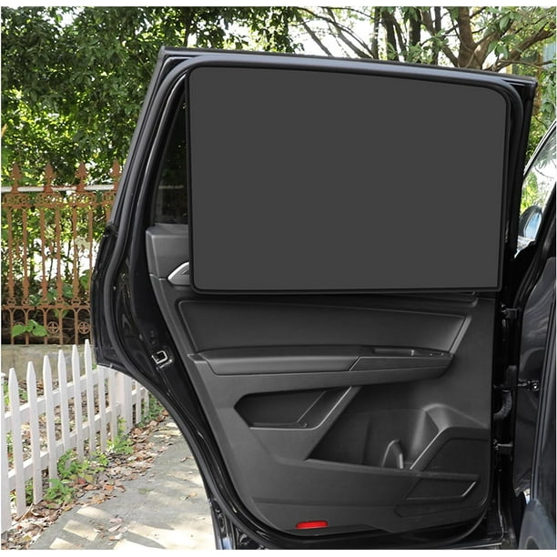 2 cortinas para parabrisas delantero y trasero de coche con protección magnética, rayos UV y bloque de calor solar para ventanas de coche, parasoles de privacidad universales para coches (ventana
